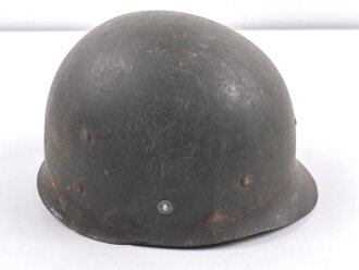 U.S. Army 2. Weltkrieg, Stahlhelm M1 mit Innenhelm.  " Fix bale" Originallack, " SC" Innenhelm, steht für Firma ST. CLAIR aus Michigan. Ungereinigtes Stück