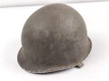 U.S. Army 2. Weltkrieg, Stahlhelm M1 mit Innenhelm.  " Fix bale" Originallack, " SC" Innenhelm, steht für Firma ST. CLAIR aus Michigan. Ungereinigtes Stück