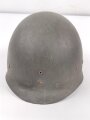 U.S. Army 2. Weltkrieg, Stahlhelm M1 mit Innenhelm.  " Fix bale" Originallack, " SC" Innenhelm, steht für Firma ST. CLAIR aus Michigan. Ungereinigtes Stück