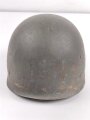 U.S. Army 2. Weltkrieg, Stahlhelm M1 mit Innenhelm.  " Fix bale" Originallack, " SC" Innenhelm, steht für Firma ST. CLAIR aus Michigan. Ungereinigtes Stück