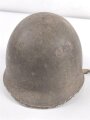 U.S. Army 2. Weltkrieg, Stahlhelm M1 mit Innenhelm.  " Fix bale" Originallack, " SC" Innenhelm, steht für Firma ST. CLAIR aus Michigan. Ungereinigtes Stück