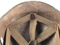 U.S. Army 2. Weltkrieg, Stahlhelm M1 mit Innenhelm.  " Fix bale" Originallack, " SC" Innenhelm, steht für Firma ST. CLAIR aus Michigan. Ungereinigtes Stück