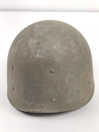 U.S. Army 2. Weltkrieg, Stahlhelm M1 mit Innenhelm.  "Front seam" Originallack, " Westinghouse" Innenhelm. Guter Gesamtzustand