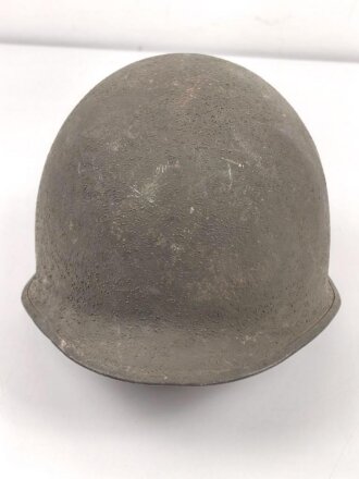 U.S. Army 2. Weltkrieg, Stahlhelm M1 mit Innenhelm.  "Front seam" Originallack, " Westinghouse" Innenhelm. Guter Gesamtzustand