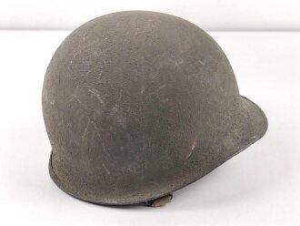 U.S. Army 2. Weltkrieg, Stahlhelm M1 mit Innenhelm.  "Front seam" Originallack, " Westinghouse" Innenhelm. Guter Gesamtzustand