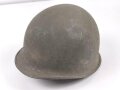 U.S. Army 2. Weltkrieg, Stahlhelm M1 mit Innenhelm.  "Front seam" Originallack, " Westinghouse" Innenhelm. Guter Gesamtzustand