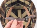 U.S. Army 2. Weltkrieg, Stahlhelm M1 mit Innenhelm.  "Front seam" Originallack, " Westinghouse" Innenhelm. Guter Gesamtzustand