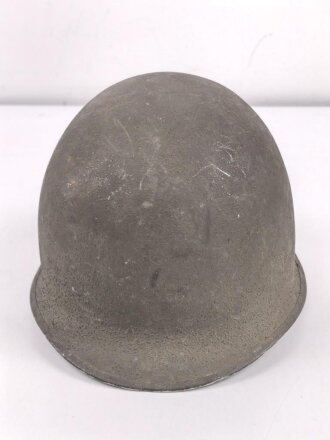 U.S. Army 2. Weltkrieg, Stahlhelm M1 mit Innenhelm.  " Fix bale" Originallack, " Firestone" Innenhelm, Getragenes Stück