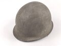 U.S. Army 2. Weltkrieg, Stahlhelm M1 mit Innenhelm.  " Fix bale" Originallack, " Firestone" Innenhelm, Getragenes Stück