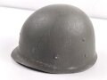U.S. Army 2. Weltkrieg, Stahlhelm M1 mit Innenhelm.  " Fix bale" Originallack, " Firestone" Innenhelm, Getragenes Stück