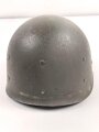 U.S. Army 2. Weltkrieg, Stahlhelm M1 mit Innenhelm.  " Fix bale" Originallack, " Firestone" Innenhelm, Getragenes Stück