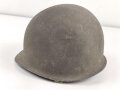 U.S. Army 2. Weltkrieg, Stahlhelm M1 mit Innenhelm.  " Fix bale" Originallack, " Firestone" Innenhelm, Getragenes Stück