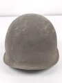 U.S. Army 2. Weltkrieg, Stahlhelm M1 mit Innenhelm.  " Fix bale" Originallack, " Firestone" Innenhelm, Getragenes Stück