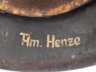 Heer, original getarnter Stahlhelm Modell 1942. Zusammengehöriges Stück, ungereinigt. Hersteller ckl 64