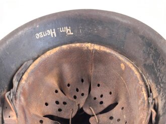 Heer, original getarnter Stahlhelm Modell 1942. Zusammengehöriges Stück, ungereinigt. Hersteller ckl 64