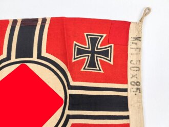 Kriegsmarine, Reichskriegsflagge 50 x 85cm, kleine Ausführung für U-Boote.