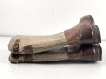 Paar Winterstiefel Wehrmacht, der Filzschaft leicht mottig, ein Absatz defekt, Sohlenlänge knapp 31cmn