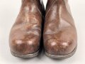 Paar Winterstiefel Wehrmacht, der Filzschaft leicht mottig, ein Absatz defekt, Sohlenlänge knapp 31cmn