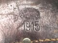 1.Weltkrieg Tornister datiert 1915 . Ungereinigter Fundzustand, die Trageriemen wohl im 2. Weltkrieg ergänzt