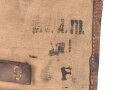 1.Weltkrieg Tornister datiert 1915 . Ungereinigter Fundzustand, die Trageriemen wohl im 2. Weltkrieg ergänzt