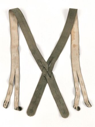 Paar Hosenträger Wehrmacht, getragen, wenig elastisch, datiert 1944