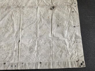 1.Weltkrieg, feldgraue Zeltbahn datiert 1916, Getragernes Stück, ungereinigt