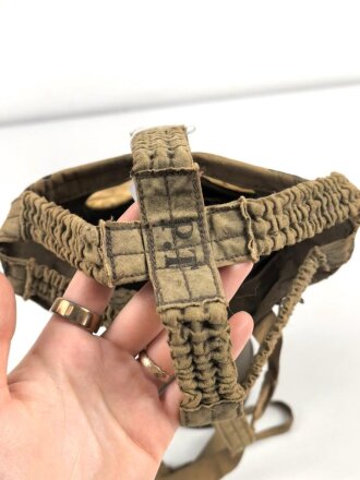 Frankreich 2. Weltkrieg, Gasmaske TC-38 mit Filter . Originallack, Maskenkörper ausgetrocknet