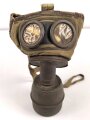 Frankreich 2. Weltkrieg, Gasmaske TC-38 mit Filter . Originallack, Maskenkörper ausgetrocknet
