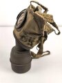 Frankreich 2. Weltkrieg, Gasmaske TC-38 mit Filter . Originallack, Maskenkörper ausgetrocknet