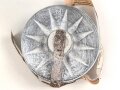 "Evola Duftspender" aus Luftschutz Gasmaskenfilter, Nachkriegsfertigung "Schwerter zu Pflugscharen" Banderole lose beiliegend