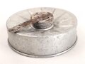 "Evola Duftspender" aus Luftschutz Gasmaskenfilter, Nachkriegsfertigung "Schwerter zu Pflugscharen" Aluminium
