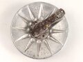 "Evola Duftspender" aus Luftschutz Gasmaskenfilter, Nachkriegsfertigung "Schwerter zu Pflugscharen" Aluminium