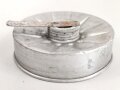 "Evola Duftspender" aus Luftschutz Gasmaskenfilter, Nachkriegsfertigung "Schwerter zu Pflugscharen" Aluminium