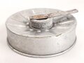 "Evola Duftspender" aus Luftschutz Gasmaskenfilter, Nachkriegsfertigung "Schwerter zu Pflugscharen" Aluminium