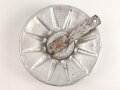 "Evola Duftspender" aus Luftschutz Gasmaskenfilter, Nachkriegsfertigung "Schwerter zu Pflugscharen" Aluminium