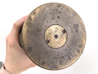 Vase aus britischer ? Kartusche von 1942, Höhe 29cm. Nachkriegsumbau "Schwerter zu Pflugscharen"