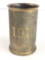 Deutsche Kartusche von 1918, Höhe knapp 13cm. Nachkriegsumbau zur Blumenvase " 1919"