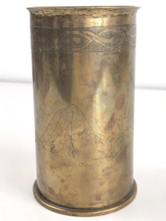 Französische ? Kartusche von 1913, Höhe knapp 20,5cm. Nachkriegsumbau zur Blumenvase
