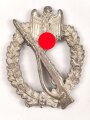 Infanteriesturmabzeichen in silber, Fertigung aus Cupal, Nadelsystem fehlt Vollständig