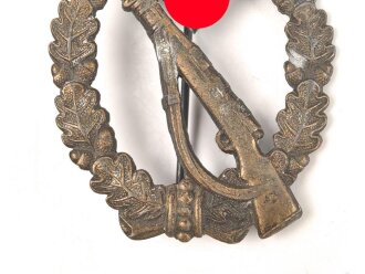 Infanteriesturmabzeichen in bronze, Zink bronziert, Hersteller JB & Co. Ungereinigtes Stück