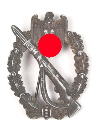 Infanteriesturmabzeichen in silber, ohne Herstellermarkierung, gegenhaken fehlt