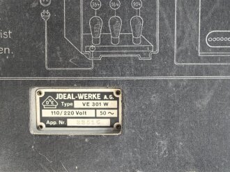 Volksempfänger VE301, Hersteller IDEAL Werke AG . Guter Gesamtzustand, Funktion nicht geprüft