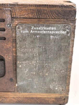 1.Weltkrieg , Zusatzkasten zum Armeefernsprecher neuer Art. Guter Gesamtzustand, Funktion nicht geprüft