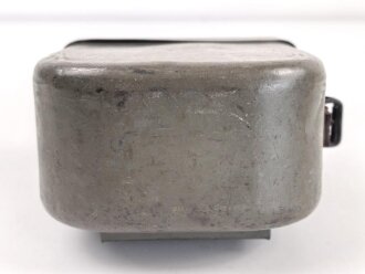 1.Weltkrieg , Behälter für eiserner Kopffernhörer aus Blech. Verschlusslasche fehlt