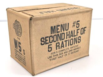 U.S. WWII, Carton, Ration, Menu N° 5, second Half of...