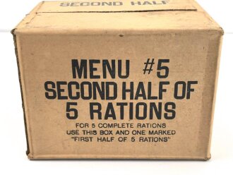 U.S. WWII, Carton, Ration, Menu N° 5, second Half of 5 rations. Dated March 1945