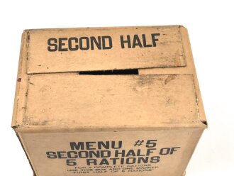 U.S. WWII, Carton, Ration, Menu N° 5, second Half of 5 rations. Dated March 1945