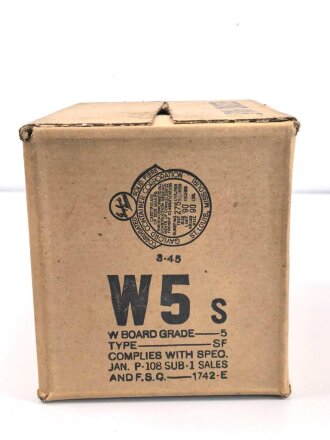 U.S. WWII, Carton, Ration, Menu N° 5, second Half of 5 rations. Dated March 1945