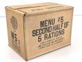 U.S. WWII, Carton, Ration, Menu N° 5, second Half of 5 rations. Dated March 1945