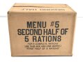 U.S. WWII, Carton, Ration, Menu N° 5, second Half of 5 rations. Dated March 1945